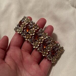 Floral Bracelet with Orange Gems